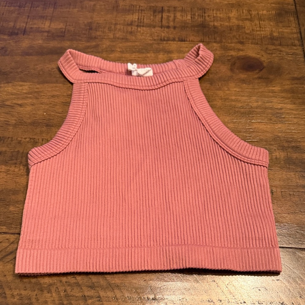Tilly's Pink Ribbed Crop Top